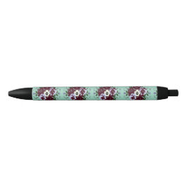 Plantenpen Viooltjes Lichtgroene Achtergrond Zwarte Inkt Pen