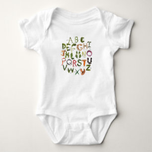 Plantensalfabet Schuine kleren voor baby Romper