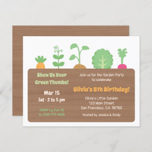 Planter Box Kinder Garden Birthday Party Kaart