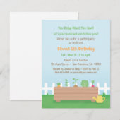 Planter Box Kinder Garden Birthday Party Kaart (Voorkant / Achterkant)