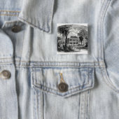 Planterhuis op de Mississippi Vierkante Button 5,1 Cm (In situ)