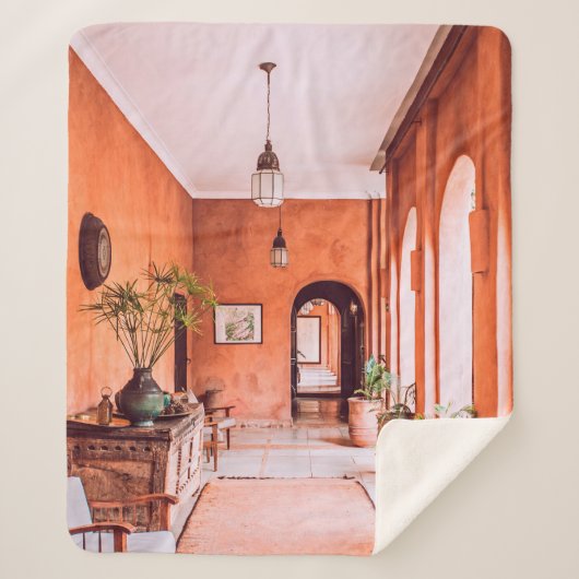 PLANTERS MET PLANT NAAR RUGRUIMTE BINNENKANT SHERPA DEKEN (Voorkant)