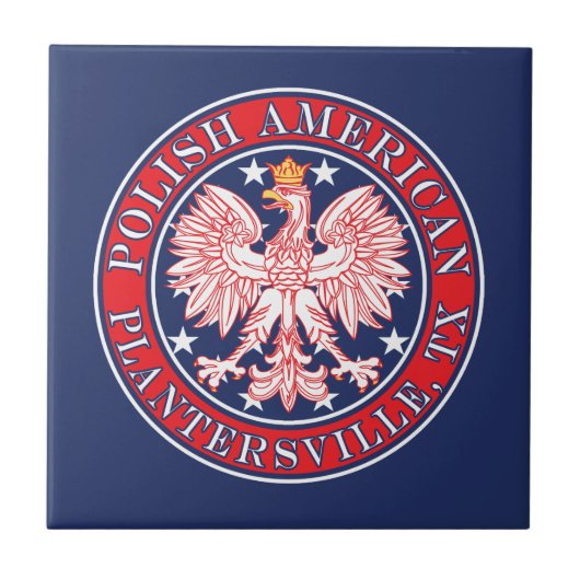 Plantersville Texas Poolse Amerikaanse adelaar Tegeltje (Voorkant)