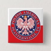 Plantersville Texas Poolse Amerikaanse adelaar Vierkante Button 5,1 Cm (Voorkant)