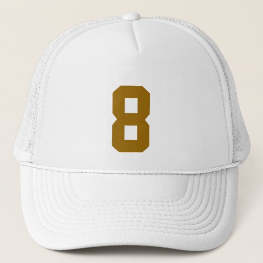 Plantilla custom el número ocho 8 color oro trucker pet (Voorkant)