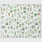 Plantita House Planten and Pots Pattern Cadeaupapier (Vlak)