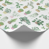 Plantita House Planten and Pots Pattern Cadeaupapier (Hoek)