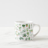 Plantita House Planten and Pots Pattern Espresso Kop (Rechts)
