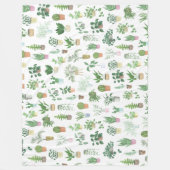 Plantita House Planten and Pots Pattern Fleece Deken (Voorkant)