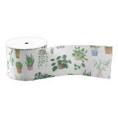 Plantita House Planten and Pots Pattern Grosgrain Lint (Spoel)