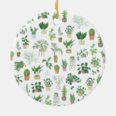 Plantita House Planten and Pots Pattern Keramisch Ornament (Achterkant)