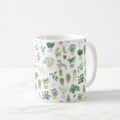 Plantita House Planten and Pots Pattern Koffiemok (Voorkant rechts)