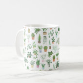 Plantita House Planten and Pots Pattern Koffiemok (Voorkant links)