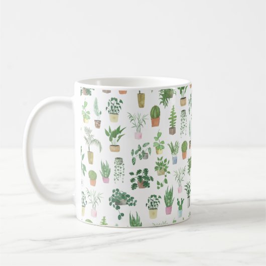 Plantita House Planten and Pots Pattern Koffiemok (Links)