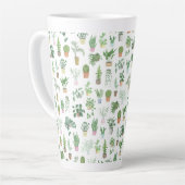 Plantita House Planten and Pots Pattern Latte Mok (Linkerhoek)