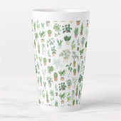 Plantita House Planten and Pots Pattern Latte Mok (Voorkant)