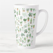 Plantita House Planten and Pots Pattern Latte Mok (Rechts)
