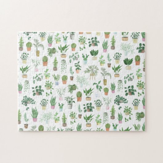 Plantita House Planten and Pots Pattern Legpuzzel (Horizontaal)