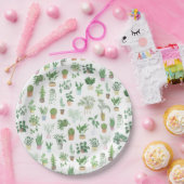 Plantita House Planten and Pots Pattern Papieren Bordje (Feest)