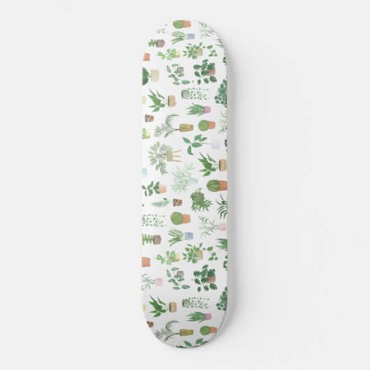 Plantita House Planten and Pots Pattern Persoonlijk Skateboard (Voorkant)