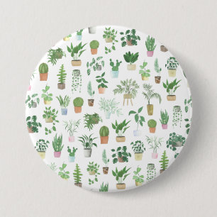 Plantita House Planten and Pots Pattern Ronde Button 7,6 Cm