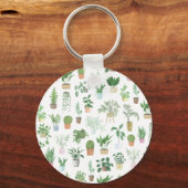 Plantita House Planten and Pots Pattern Sleutelhanger (Voorkant)