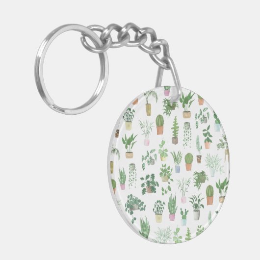 Plantita House Planten and Pots Pattern Sleutelhanger (Voorkant Links)