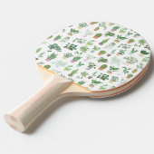 Plantita House Planten and Pots Pattern Tafeltennisbatje (Voorkant Gekanteld)