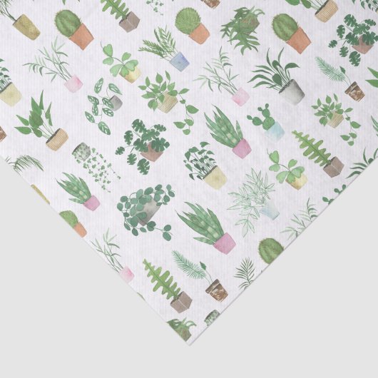 Plantita House Planten and Pots Pattern Tissuepapier (Detail)