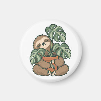 Plantouder Luiaard die Monstera Magnet omhelst