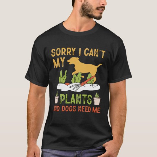 Plants and Dog Lover Gardener Funny Gardening and T-shirt (Voorkant)