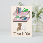 Plants, Cats And Books - Bookish Cat Aesthetic Bedankkaart (Staand voorkant)