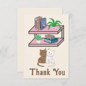 Plants, Cats And Books - Bookish Cat Aesthetic Bedankkaart (Voorkant / Achterkant)