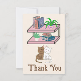 Plants, Cats And Books - Bookish Cat Aesthetic Bedankkaart