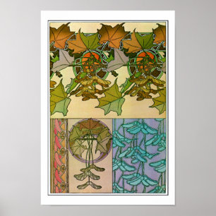 Plants of Art Nouveau Style, Mucha Poster