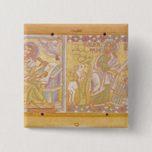 Plaque afbeelding St. Mark Vierkante Button 5,1 Cm