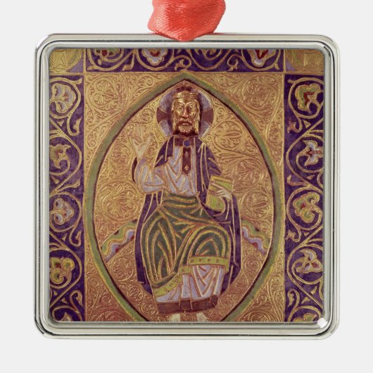 Plaque afbeelding van Christus zegen Metalen Ornament (Voorkant)