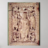 Plaque afbeelding van koning David enthroned Poster (Voorkant)