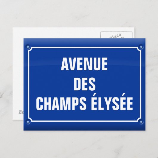 plaque avenue des Champs Elysées - FRANKRIJK Briefkaart (Voorkant / Achterkant)