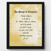 Plaque - de Pledge of allegiance Fotoplaat (Voorkant)