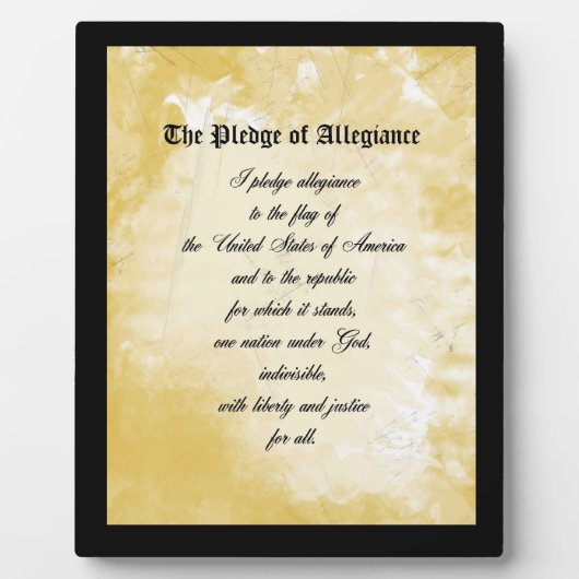 Plaque - de Pledge of allegiance Fotoplaat (Voorkant)