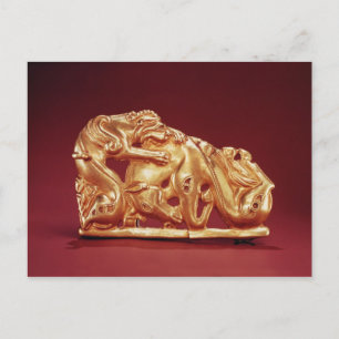 Plaque die een Griffin afschildert die een paard a Briefkaart