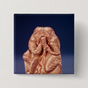 Plaque die twee Scythians afschilderen die een dri Vierkante Button 5,1 Cm