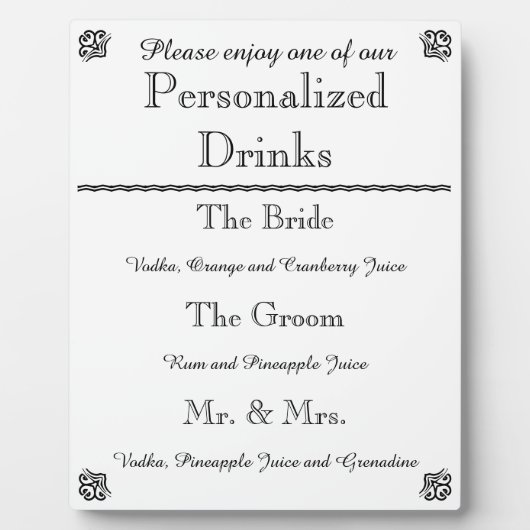 Plaque menu Bindbalk Fotoplaat (Voorkant)