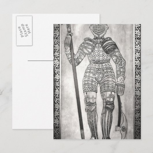 Plaque met afbeelding van de harnas van Joan of Ar Briefkaart (Voorkant / Achterkant)