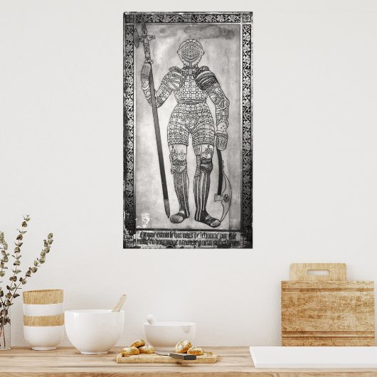 Plaque met afbeelding van de harnas van Joan of Ar Poster (Keuken)