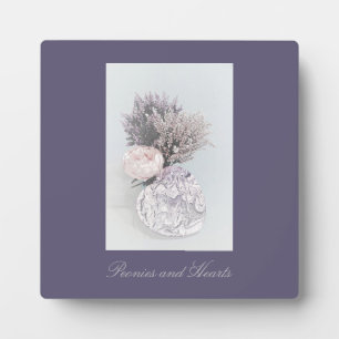 Plaque met Easel Peonies en Hearts Fotoplaat