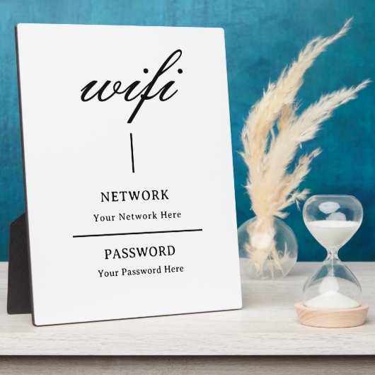 Plaque | Modern Wifi Wachtwoord Netwerk Fotoplaat (Zijkant)