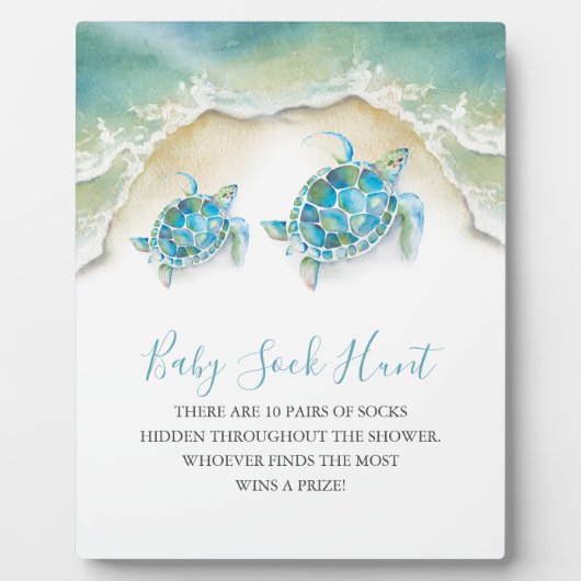 Plaque plaque de Zee Kustschildpad Baby shower Fotoplaat (Voorkant)