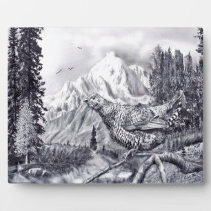 Plaque Quail en Mountains Fotoplaat